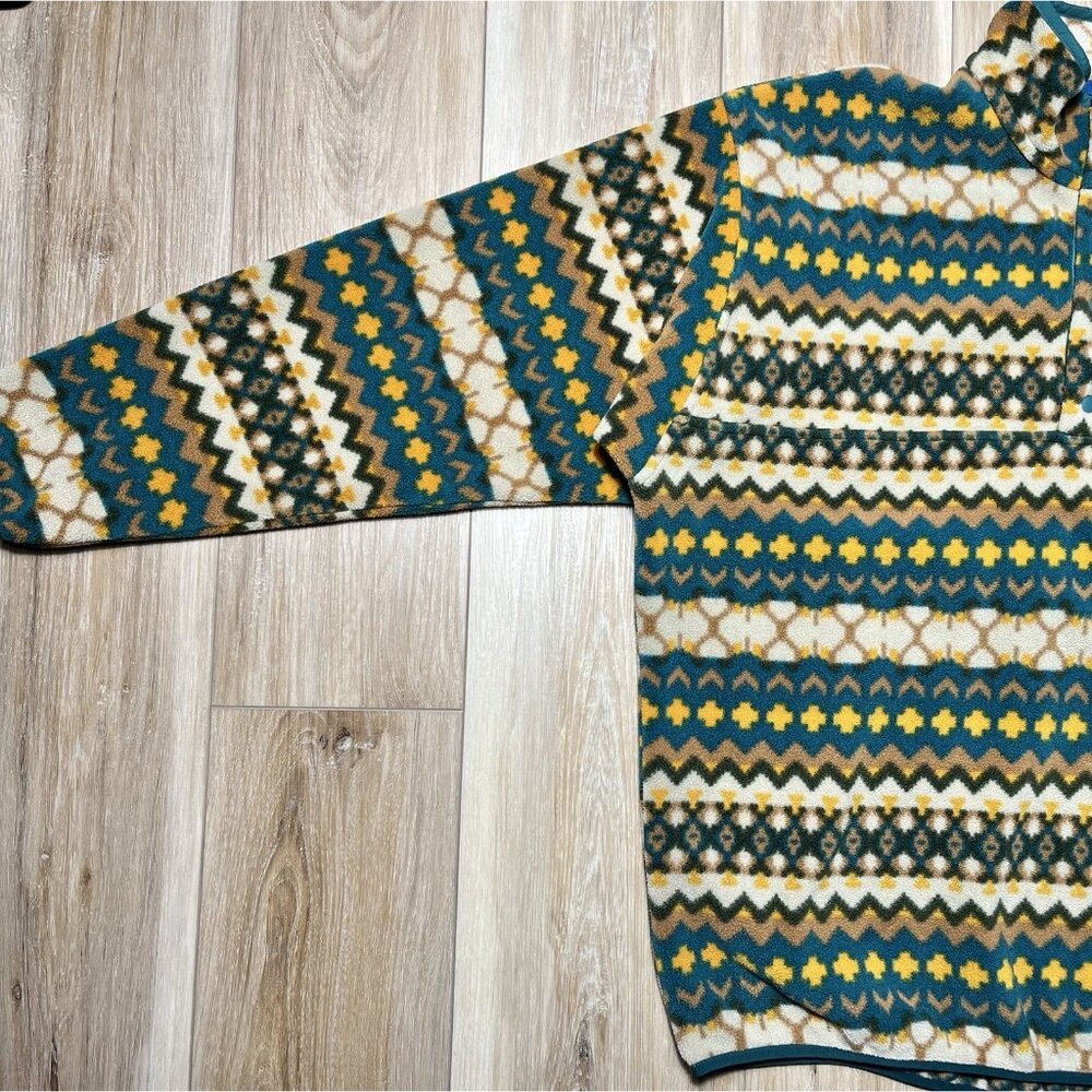 Patagonia Synchilla Cliff Arbor Green Geometric Snap T Fleece Pullover -Men’s XL - Picture 6 of 16